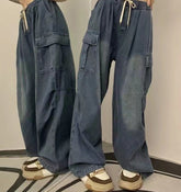 Baggy-Cargojeans mit Binderiemen